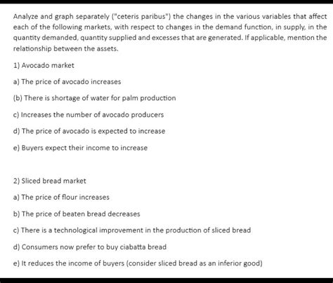 Solved Analyze and graph separately ("ceteris paribus") the | Chegg.com