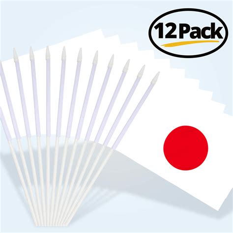 Japan Mini Flag 12 Pack - 5x8 Inch with Solid Pole & Spear Top - Anley ...