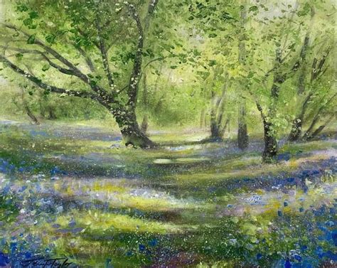 Stepping Into Light - Bluebell Woods, Northumberland U.K Painting | Art ...