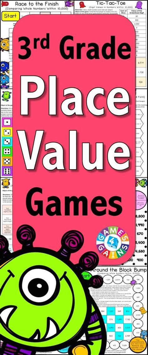 3rd Grade Place Value Games for Comparing and Rounding Numbers {3.NBT.1} | Classroom math ...