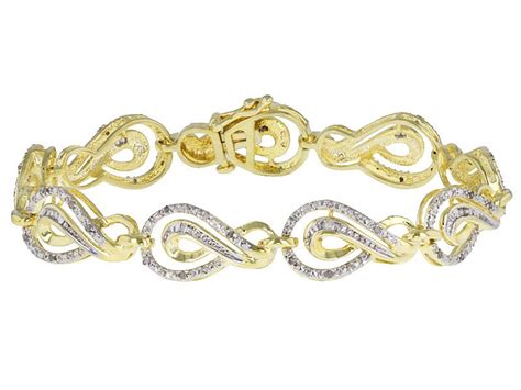 Emulous(Tm) .50ctw Round Diamond 14k Yellow Gold Over Brass Bracelet ...