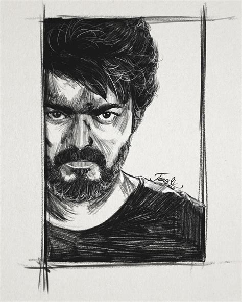 Jeeva Artist - Beast Thalapathy Vijay Pencil Sketch 2021 April 2022 Release #Beast #master # ...