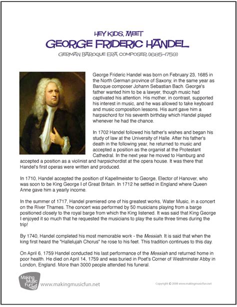 George Frideric Handel | Free Famous Composer Biography