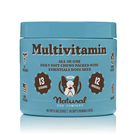 Natural Dog Company MultiVitamin Chewable Supplement for Dogs, 90 Count ...