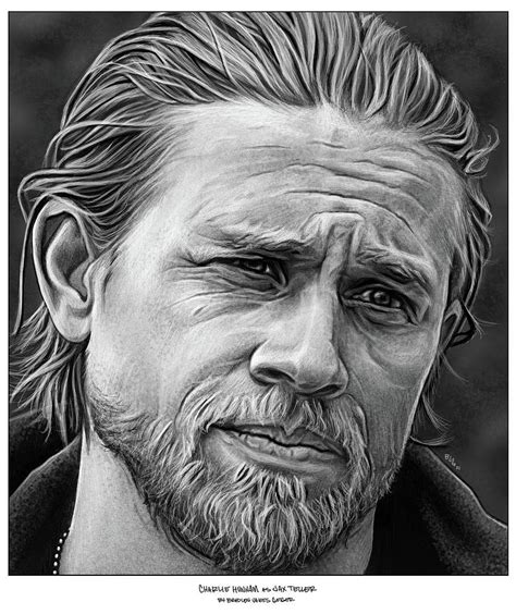 Charlie Hunnam as Jax Teller Drawing by Bradley James Geiger