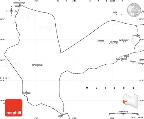 Blank Simple Map of Awbari (Ubari)