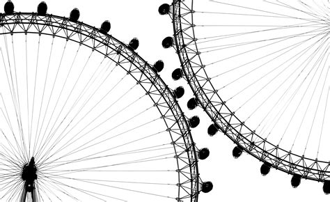 Silhouette of two ferri's wheels, london, london eye HD wallpaper ...