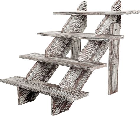 Rustic wood display riser with iron scrolls display stand farmhouse decor wooden pedestal rustic ...