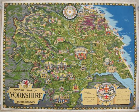 Pictorial Map of Yorkshire, by EH Spencer. A great, vibrant map of ...