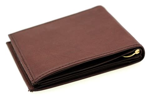 Mens Leather Money Clip Wallet Bifold Center Flap 2 IDS 2 Bill Sections ...