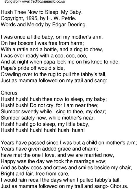 Hush little baby song words | Hush Little Baby lyrics. 2020-04-30