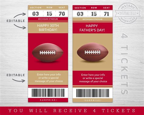 Digital San Francisco Colors Sport Surprise Ticket Gift - Etsy