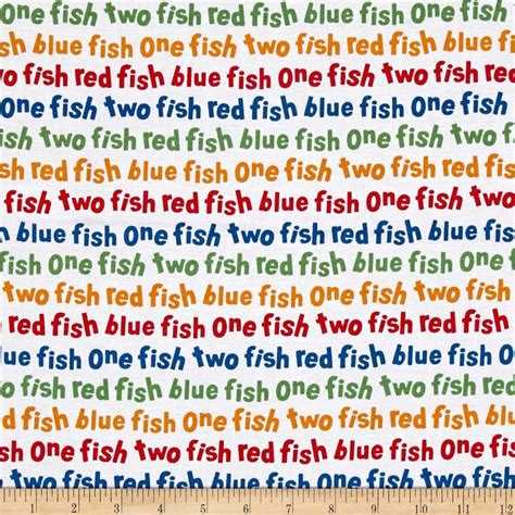 Dr. Seuss One Fish Two Fish Words Celebration from @fabricdotcom The One Fish Two Fish by Dr ...