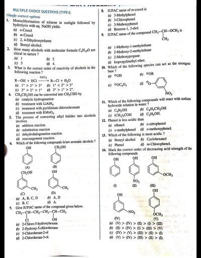 8. IUPAC name of m-cresol is (a) 3-Methylp... - Organic Chemistry