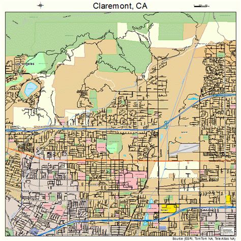 Claremont California Street Map 0613756