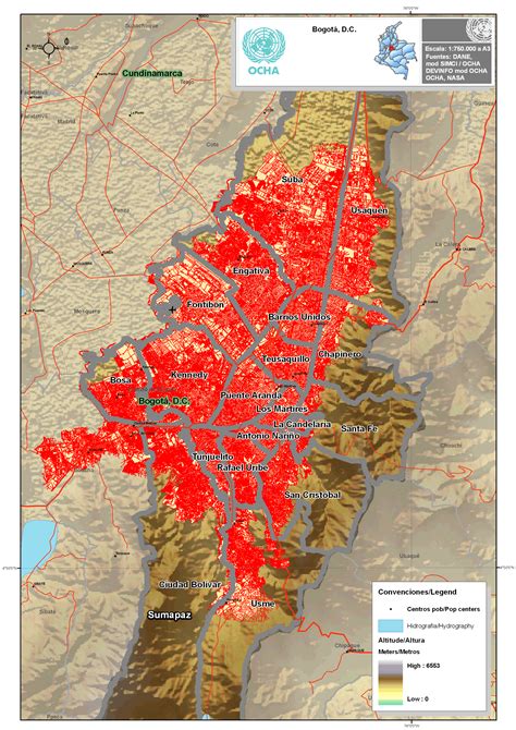 Mapa geográfico de Bogotá - Tamaño completo | Gifex