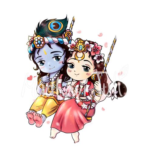 Buy HD File Cute Shri Radha Krishna, Kawaii Anime Radha Krishna Wall ...