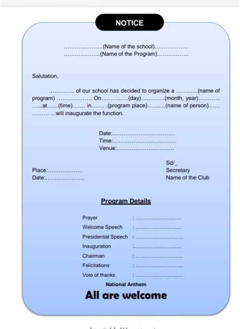 Format Of Notice. - ENGLISH - Notes - Teachmint