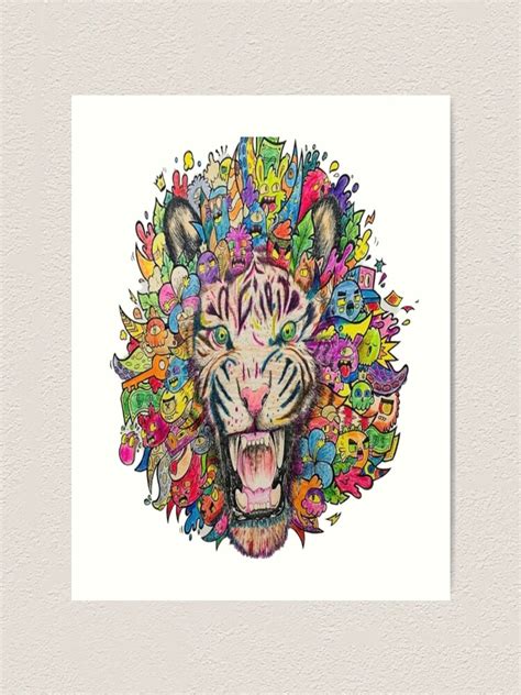 "tiger doodle " Art Print for Sale by sagaXart | Redbubble