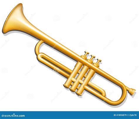 Trumpet. Brass Wind Musical Instrument Stock Vector - Illustration of object, acoustic: 41855879