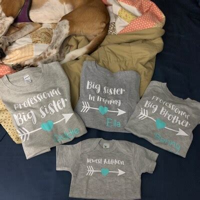 Matching Sibling Shirts, Personalized Sibling Shirts for 3 Kids Gift Set, Professional Big ...