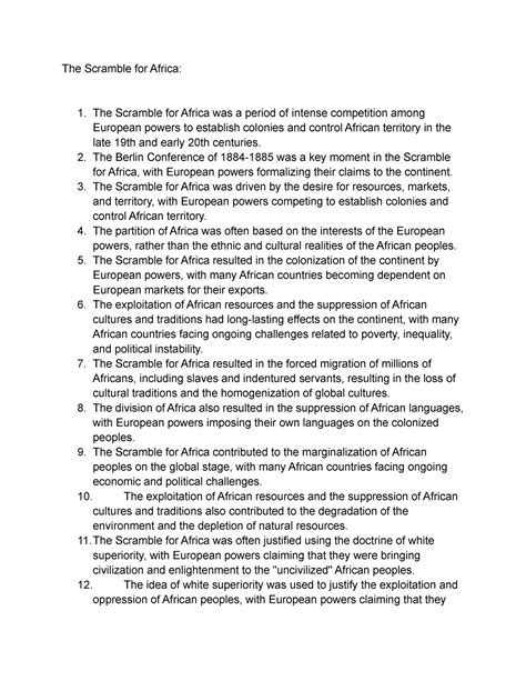 The Scramble for Africa - The Scramble for Africa: The Scramble for Africa was a period of ...