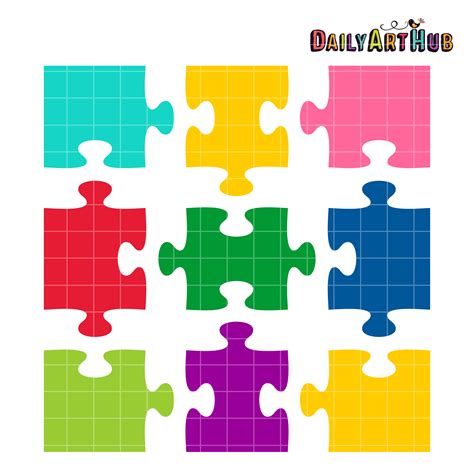 Jigsaw Puzzle Shapes Clip Art Set – Daily Art Hub – Free Clip Art Everyday