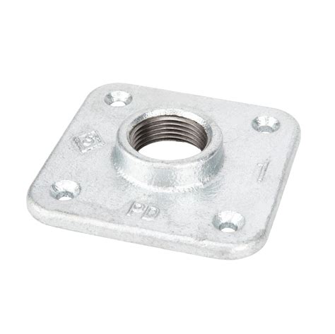 1 in. Galvanized Square Floor Flange — PIPE DECOR