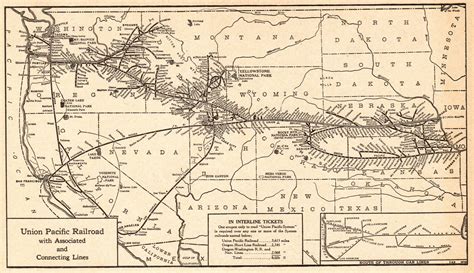 1923 Antique UNION PACIFIC RAILROAD Map Black and White | Etsy