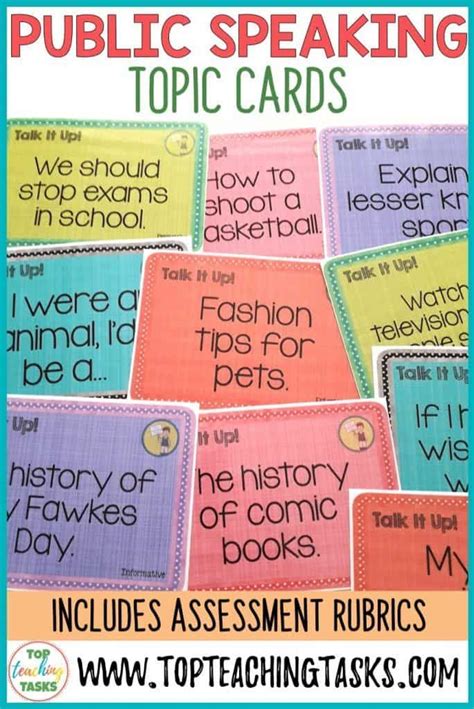 Speech Topic Cards - Impromptu and Prepared. Your upper primary students will enjoy these 108 ...