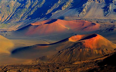 Haleakala National Park, Maui, State of Hawaii, amazingly beautiful craters that resemble the ...