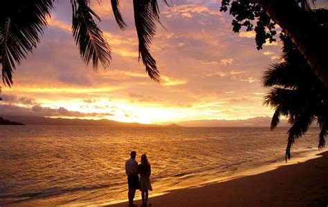 Fiji sunset | Fiji vacation, South pacific travel, Island resort