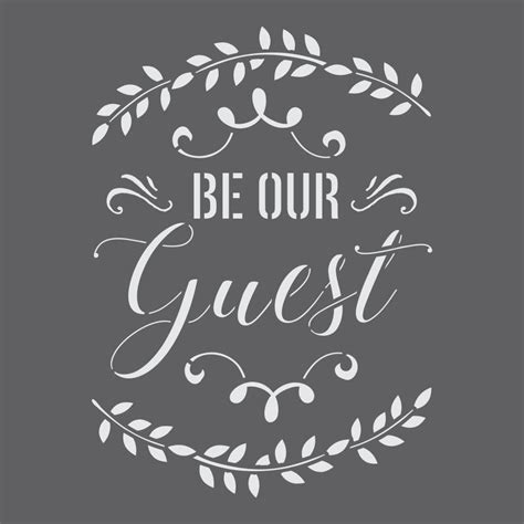 Be our Guest Craft Stencil By Crafty Stencils | Stencils, Crafts