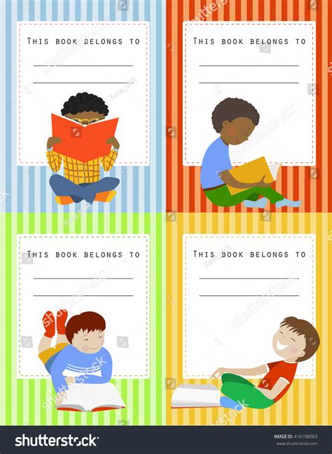 Vector Set Book Labels Boys This 库存矢量图（免版税）416198083 | Shutterstock