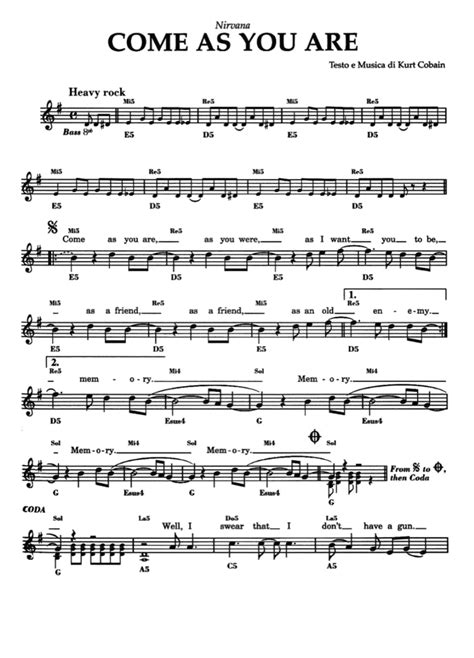 COME AS YOU ARE Sheet music | Easy Sheet Music