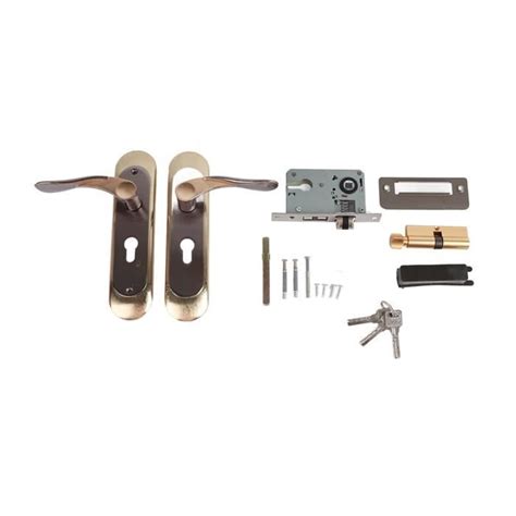 QID-Verrou Door Handle Lock Set with Keys Household Indoor Aluminum ...