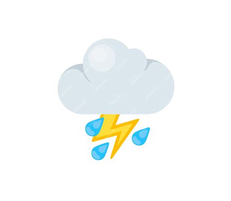 Premium Vector | Cloud with lightning and rain vector isolated icon ...