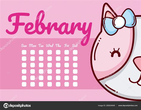 Cute calendar with animals Stock Vector Image by ©stockgiu #280934948