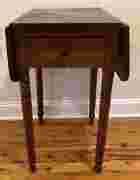 Antique Pine Drop Leaf Side Table With Turned Legs