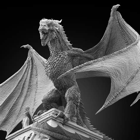 ArtStation - Drogon and Daenerys, Sheridan Doose | Dragon sculpture ...