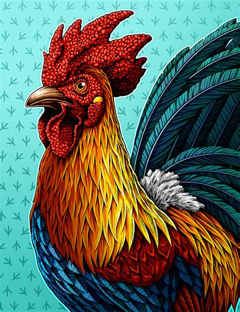 Rooster Art Print by Nicholas Ivins