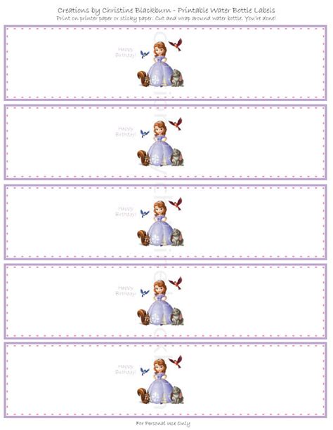 Sofia the First Party Printable Thank You Tags INSTANT - Etsy