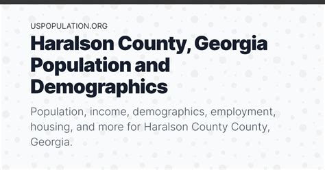 Haralson County, Georgia Population | Income, Demographics, Employment ...