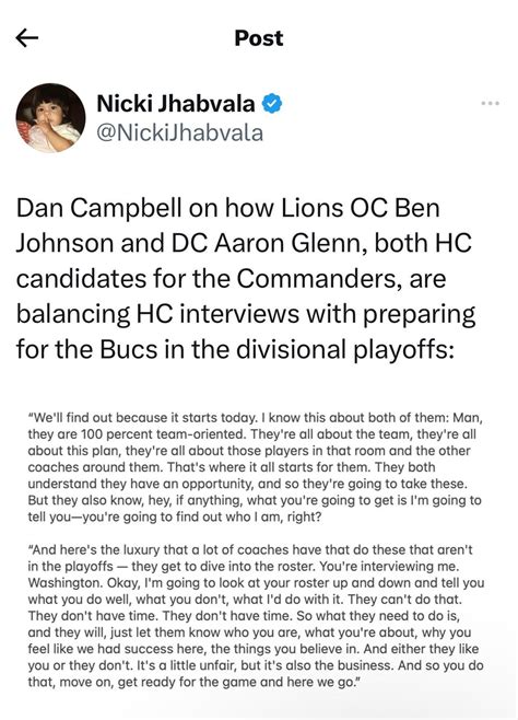 Dan Campbell on Ben Johnson : r/Commanders