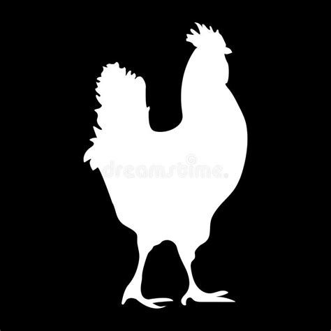 White Silhouette of a Rooster Stock Vector - Illustration of beak, icon: 259215144