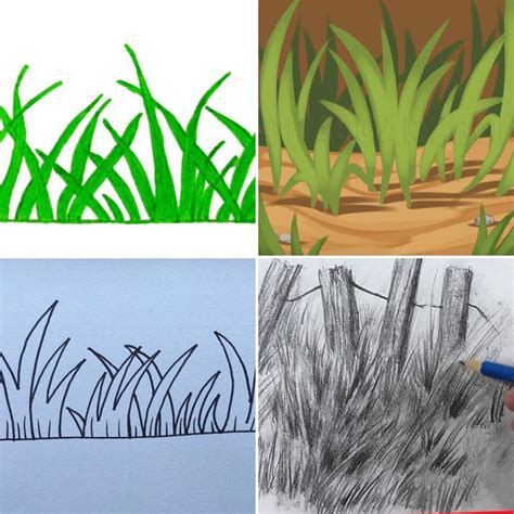 25 Easy Grass Drawing Ideas - How to Draw Grass - Blitsy