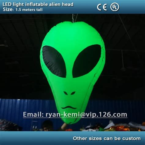 green party decoration LED light inflatable alien head Hallowmas ...