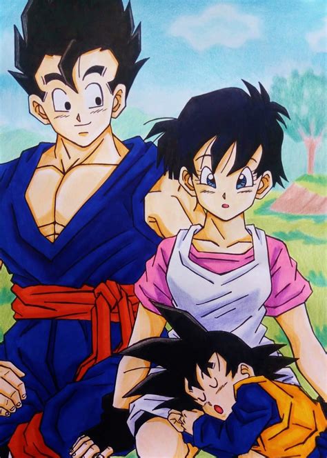 Gohan, Videl and Goten by my sister :) : r/dbz