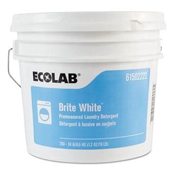 Amazon.com: Ecolab Brite White NP Laundry Detergent, 1.2oz Packets ...