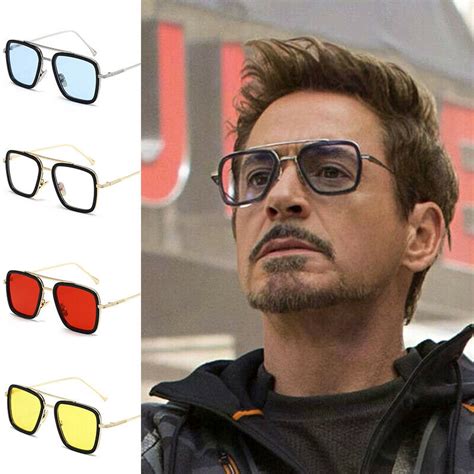 Tony Stark Iron Man Glasses Left To Spider-Man Far From Home Edith Glasses Men Sunglasses ...